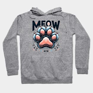 Colorful Cute Cat Paw With Meow Hoodie